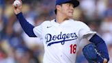 The Los Angeles Dodgers' Yoshinobu Yamamoto pitches against the Colorado Rockies during the first inning at Dodger Stadium on Saturday, June 1, 2024, in Los Angeles.