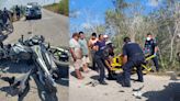 Accidentes Yucatán: Motociclista choca contra una camioneta y se fractura las piernas