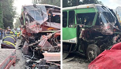 ¡Fuerte choque en carretera Picacho-Ajusto! Camión de Ruta 39 queda destrozado; hay 20 heridos