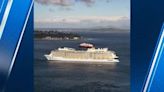 Strong winds force cruise ship to anchor in Elliott Bay