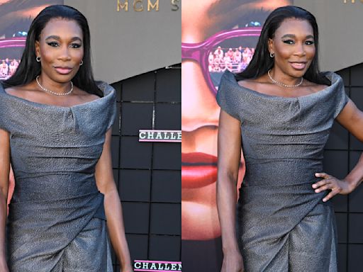 Venus Williams Embraces a Statement Neckline With Textual Minidress for ‘Challengers’ Premiere Red Carpet