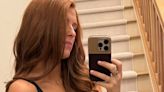 Audrey Roloff shows her massive baby bump as she strips down to black underwear