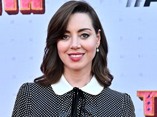 Aubrey Plaza, 39, rocks polka dot minidress for Thelma premiere in LA