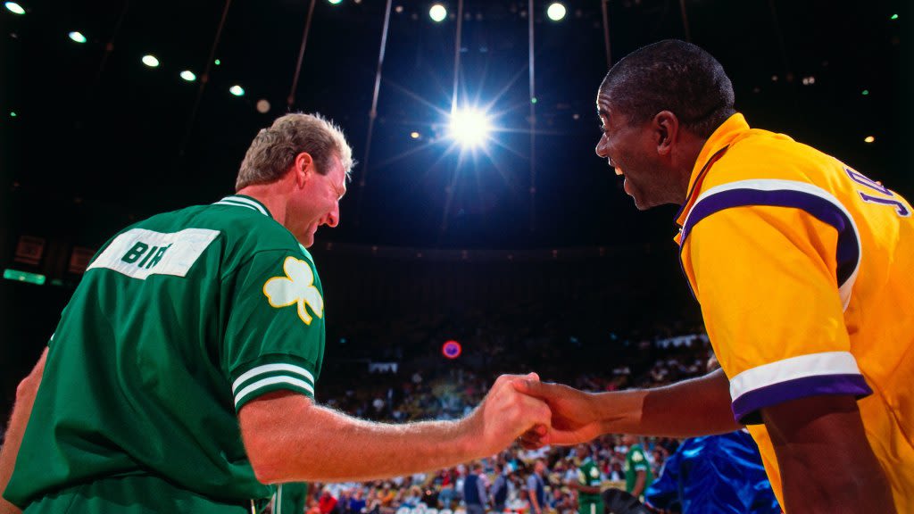 Larry Bird and Magic Johnson reminisce about NCAA, NBA rivalry