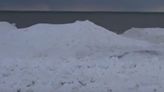 Ice shelves form along shores of Lake Erie