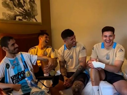 “¿Cuántos pulmones tenés?”: el divertido diálogo de un fanático de la selección argentina con Julián Álvarez, Enzo Fernández y Exequiel Palacios