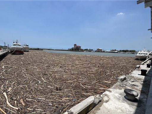 強颱肆虐後遺症！鹽埔漁港漂流木堆積如山 交通船大延誤 - 生活