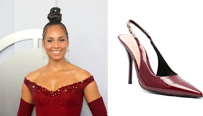 Alicia Keys Shines in Monochromatic Red Look With Gucci Slingback Heels at Tony Awards 2024