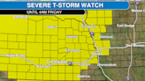 Severe thunderstorm watch for eastern Nebraska and western Iowa until 4 a.m. Friday