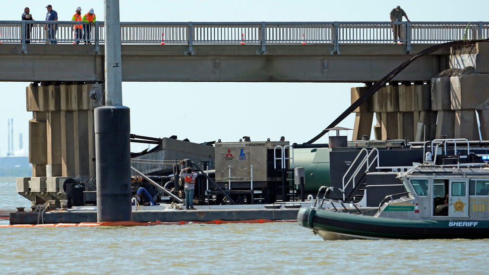 Bridge's future unknown as survey of damage, oil spill and evacuation continue in Texas