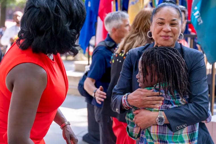 Mayor Cherelle Parker gives Dawn Staley first-ever ‘One Philly Award’ and criticizes the U.S. Supreme Court at July 4th event