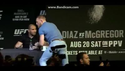 Conor McGregor throws bottles