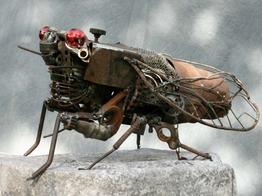 Suburban combat veteran’s scrap cicada, other art inspiring those with PTSD