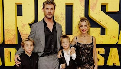 Chris Hemsworth y Elsa Pataky posan por primera vez junto a sus mellizos