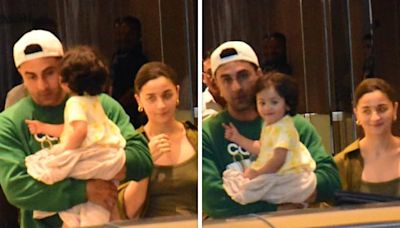 Ranbir Kapoor gets cute kiss from daughter Raha as they return from Europe post Anant Ambani and Radhika Merchant’s pre-wedding celebrations : Bollywood News - Bollywood Hungama