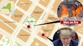 Horrified witnesses yelled for help as Max Azzarello set himself on fire outside Trump trial: video