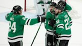 Miro Heiskanen scores 2 power-play goals and Stars beat Avs 5-3 in Game 2 to even series