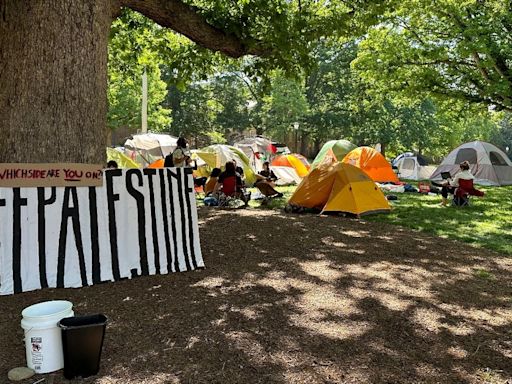 UNC fraternity brothers defend reinstated American flag from campus mob who replaced with Palestinian flag