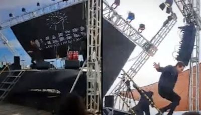 VIDEO: Pantalla gigante cae sobre el escenario en pleno show del mago Jean Paul Olhaberry