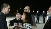 US journalist Evan Gershkovich is greeted by his parents and sister after the prisoner swap
