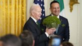 Varadkar presents Joe Biden with shamrock bowl in St Patrick’s Day finale