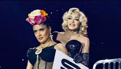 Salma Hayek venció uno de sus más grandes miedos para subir al escenario con Madonna