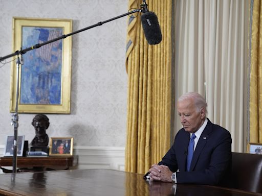 Biden delivers solemn call to defend democracy as he lays out his reasons for quitting race