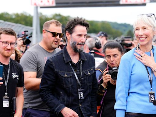 Keanu Reeves and Alexandra Grant Enjoy Motorcycle Race in Germany
