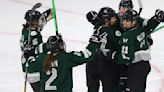 Boston's professional women's hockey team takes Game 1 in front of sold out crowd