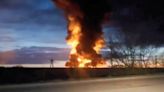 Huge fire seen as Ukraine hits Russian oil depots with drone strike