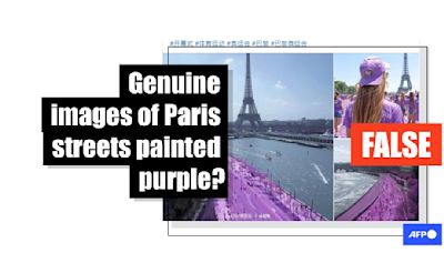 AI-generated images of 'Paris painted purple' falsely shared ahead of Olympics