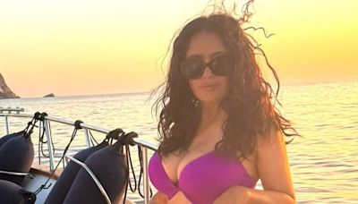 Salma Hayek’s Magenta Bikini Is the Midweek Pick-Me-Up I Needed