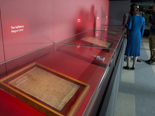 Environmentalists attack a case holding a copy of the Magna Carta in London but document unscathed