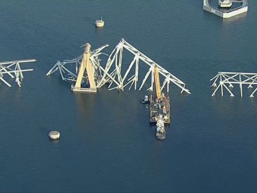 Crews expected to conduct controlled demolition as Key Bridge clean up continues