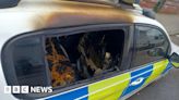 Police car set on fire in Stockton arson attack