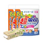 日本大王elleair 超吸收廚房紙巾(70抽/2捲)x2入+紙包裝環保紙巾(200抽/盒)x1入組