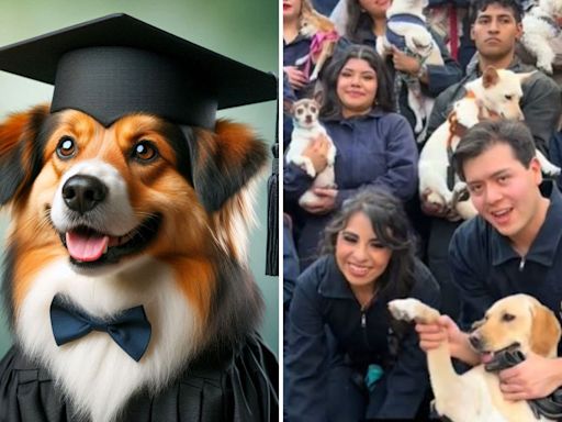 Estudiantes de Veterinaria en México se gradúan junto con sus perros: "Increíbles Dogtores"