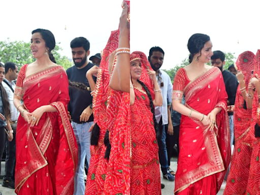 Shraddha Kapoor's Traditional Silk Saree For Movie Promotions Proves That Red Isn't Just A Shaadi Colour