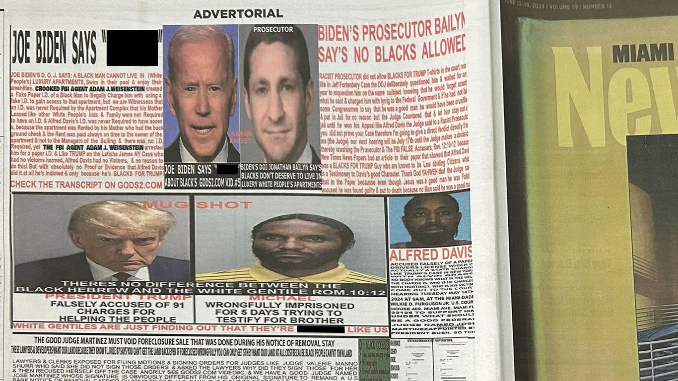 Miami newspaper runs anti-Biden ad with the N-word