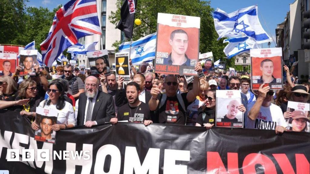 Thousands march through London for return of Hamas hostages