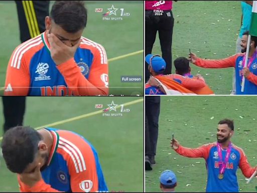 'Who said men don't cry': Virat Kohli cries as he video calls Anushka Sharma and kids Akaay, Vamika after India wins T20 WC [Watch]