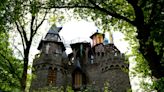 Pictured: Dutch pensioner builds five-storey castle in his back garden