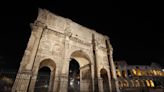 Lightning damages Rome's ancient Constantine Arch during a violent thunderstorm