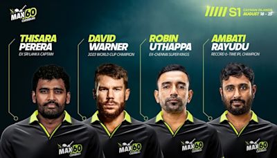 David Warner joined by Robin Uthappa, Ambati Rayudu to launch the new MAX60 League in the Cayman Islands