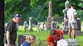 Frontier students meet local veterans while placing flags for fallen heroes