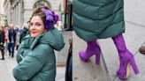 Drew Barrymore Packs a Punch in Purple Go-Go Boots at WWE WrestleMania 40