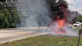 VIDEO: Car catches fire on I-95N, south of JTB, Thursday afternoon