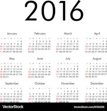 Simple 2016 year calendar Royalty Free Vector Image