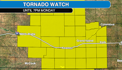 Tornado watch in effect for south central Nebraska until 7 p.m. Monday