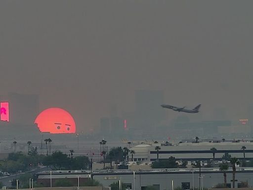 Smoky skies thicken Las Vegas air as California fires blaze to the southwest